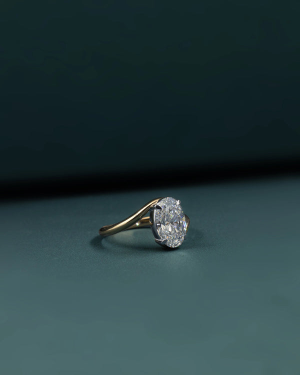 2.58 CTW Oval Cut Lab-Grown Diamond Solitaire Engagement Ring in Gold