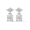 1.16 CT Round & Marquise Floral Drop CVD Lab-Grown Diamond Earrings