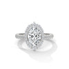 2.04 CT Oval Cut Lab-Grown Diamond Halo Engagement Ring with Pavé Band