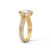3.77 CT Pear Cut Lab-Grown Diamond Split Shank Pavé Engagement Ring