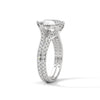 3.77 CT Pear Cut Lab-Grown Diamond Split Shank Pavé Engagement Ring