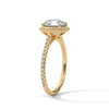 2.34 CT Total Round Lab-Grown Diamond Halo Engagement Ring with Pave Band