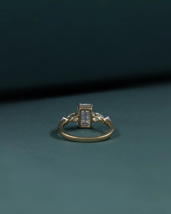 2.43 CT Emerald Cut Three Stone CVD Lab-Grown Diamond Engagement Ring