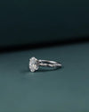 2.17 CT Oval Cut CVD Lab-Grown Diamond Twisted Pavé Solitaire Ring