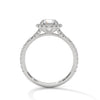 1.44 CT Round Cut Lab-Grown Diamond Halo Engagement Ring with Pavé Band