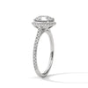 2.34 CT Total Round Lab-Grown Diamond Halo Engagement Ring with Pave Band