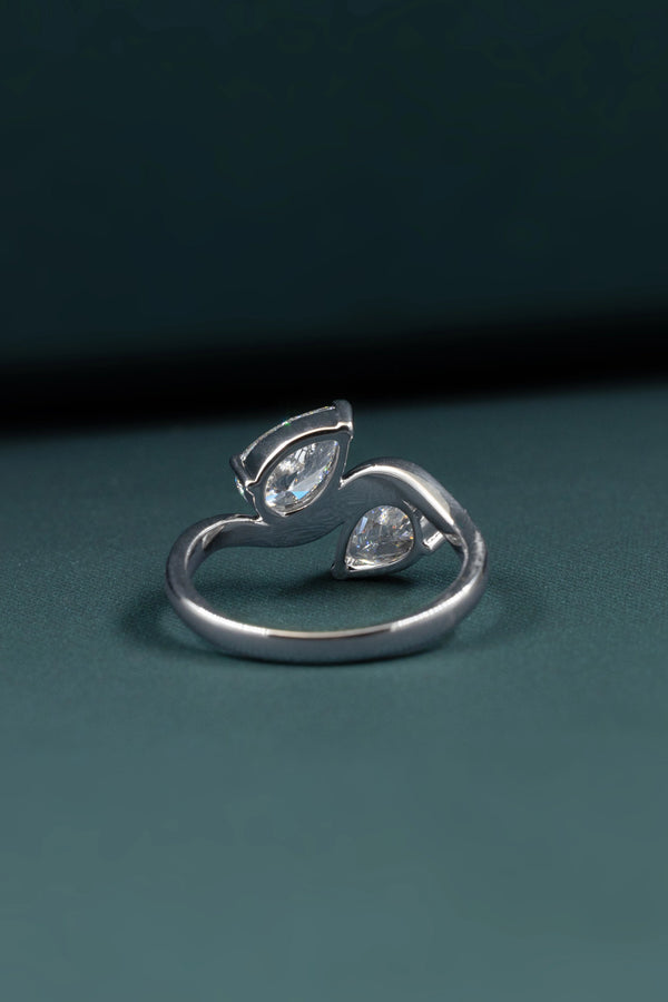 2.00 CTW Pear Cut Toi et Moi Lab-Grown Diamond Open Ring