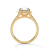 2.34 CT Total Round Lab-Grown Diamond Halo Engagement Ring with Pave Band