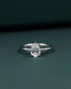 1.09 CTW Pear Cut CVD Lab-Grown Diamond Pavé Solitaire Ring