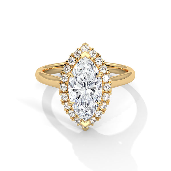 2.36 CT Marquise Cut Lab-Grown Diamond Halo Ring
