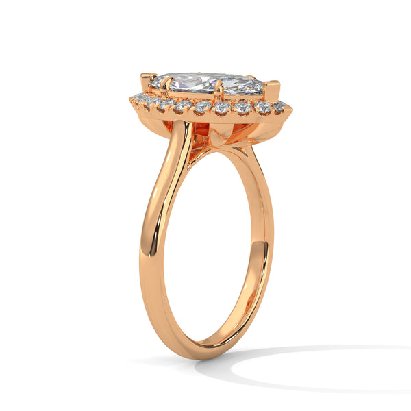 2.36 CT Marquise Cut Lab-Grown Diamond Halo Ring