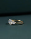 2.45 CT Round & Pear Cut CVD Lab-Grown Diamond Three Stone Ring