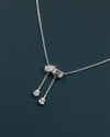 3.89 CTW Pear & Emerald Cut Lab-Grown Diamond Drop Necklace
