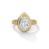 2.34 CT Total Pear Cut Lab-Grown Diamond Halo Ring with Pave Band
