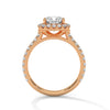 2.61 CT Cushion Cut Lab-Grown Diamond Halo Engagement Ring