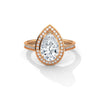 2.34 CT Total Pear Cut Lab-Grown Diamond Halo Ring with Pave Band