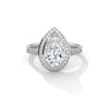 2.34 CT Total Pear Cut Lab-Grown Diamond Halo Ring with Pave Band