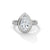 2.34 CT Total Pear Cut Lab-Grown Diamond Halo Ring with Pave Band