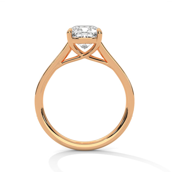 2.13 CT Cushion Cut Lab-Grown Diamond Pave Solitaire Ring