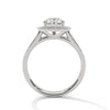 2.34 CT Total Pear Cut Lab-Grown Diamond Halo Ring with Pave Band