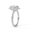 2.34 CT Total Pear Cut Lab-Grown Diamond Halo Ring with Pave Band