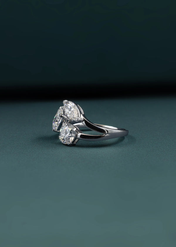 2.15 CTW Multi-Shape Three Stone Lab-Grown Diamond Ring in Gold