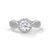 1.48 CT Round Cut Lab-Grown Diamond Halo Ring with Twisted Pavé Band