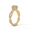 1.48 CT Round Cut Lab-Grown Diamond Halo Ring with Twisted Pavé Band