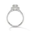 2.46 CT Emerald Cut Lab-Grown Diamond Halo Ring with Pavé Band