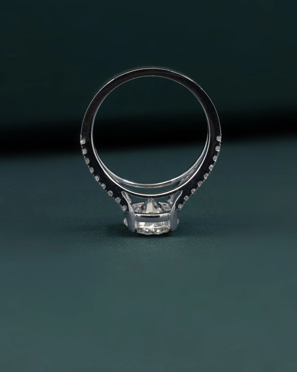 2.57 CTW Round Cut Diamond Split Shank Engagement Ring