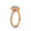 2.46 CT Heart Shape Lab-Grown Diamond Halo Ring with Pavé Band