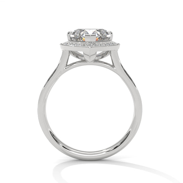 2.46 CT Heart Shape Lab-Grown Diamond Halo Ring with Pavé Band