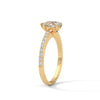 1.50 CT Pear & Round Lab-Grown Diamond Solitaire Ring with Pavé Band