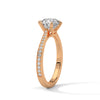 2.22 CT Total Round Lab-Grown Diamond Solitaire Ring with Pave Band