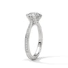2.22 CT Total Round Lab-Grown Diamond Solitaire Ring with Pave Band