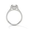 2.34 CT Total Round Lab-Grown Diamond Halo Engagement Ring with Pave Band