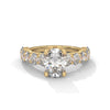3.99 CT Oval Lab-Grown Diamond Half Eternity Solitaire Ring