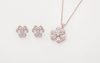8.90 CT Round & Pear Lab-Grown Diamond Floral Pendant & Earring Set