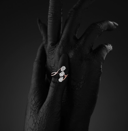 1.10 CT Total Oval & Pear Lab-Grown Diamond Open Wrap Designer Ring