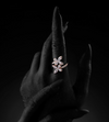 1.05 CT Total Pear & Marquise Lab-Grown Diamond Floral Wrap Ring