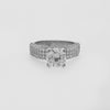 2.50 CT Total Round Lab-Grown Diamond Pavé Engagement Ring with Wide Band