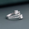 1.32 CT Total Round Lab-Grown Diamond Open Wrap Ring with Pavé Band