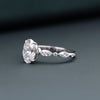 1.60 CT Oval Lab-Grown Diamond Engagement Ring with Marquise Side Diamonds