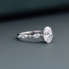 1.60 CT Oval Lab-Grown Diamond Engagement Ring with Marquise Side Diamonds