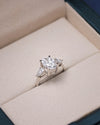 2.20 CT Oval Lab-Grown Diamond Engagement Ring with Pear Side Diamonds
