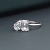 2.61 CT Total Emerald & Pear Lab-Grown Diamond Two-Stone Ring