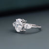 2.20 CT Oval Lab-Grown Diamond Engagement Ring with Pear Side Diamonds
