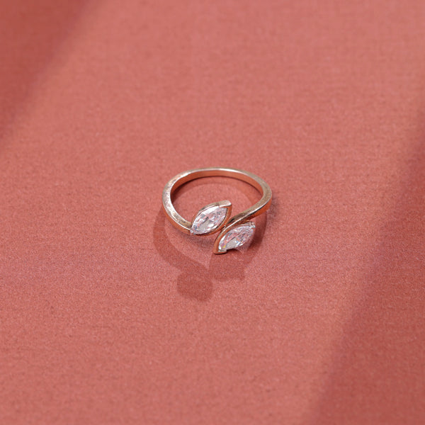 0.83 CT Total Marquise Lab-Grown Diamond Open Wrap Ring