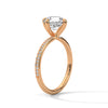 2.15 CT Round Cut Lab-Grown Diamond Twisted Shank Solitaire Ring with Pavé Accent