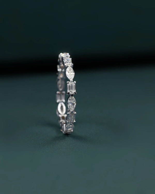 1.21 CTW Pear & Emerald Cut CVD Lab-Grown Diamond Eternity Ring